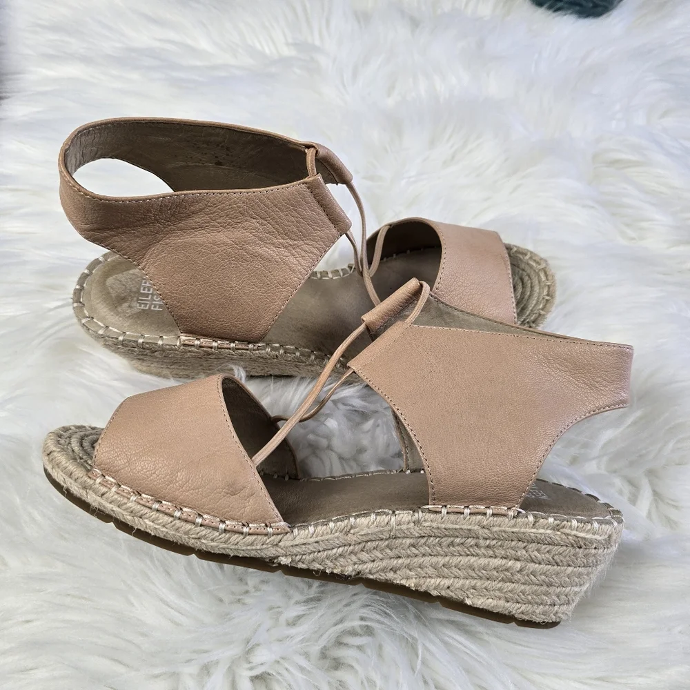 Eileen Fisher Agnes Espadrille Wedge Sandal Size 9